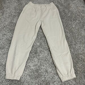 Hollister Cream Adjustable Rise Fleece Dad Joggers Size S